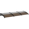 Outdoor Canopy for Windows and Doors, in Polycarbonate and Aluminum, 303x100x26cm - Brown - Borge' Group Limited