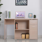 desk corner with 2 shelves and 2 drawers, oak wood, 117x82x74cm - Borgè