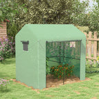 Outsunny Serra in Casetta with 2 sections with door and roller shutters, in steel and PE, 200x140x200 cm, green - Borgè