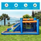 Inflatable Castle for Children 3-8 Years with Slide, Trampoline and Pool, 380x340x170cm - Borge' Group Limited