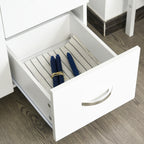Homcom Modern Kitchen Credenza with drawers, cabinets and open shelves, 100x39.5x183.5cm, white - Borgè