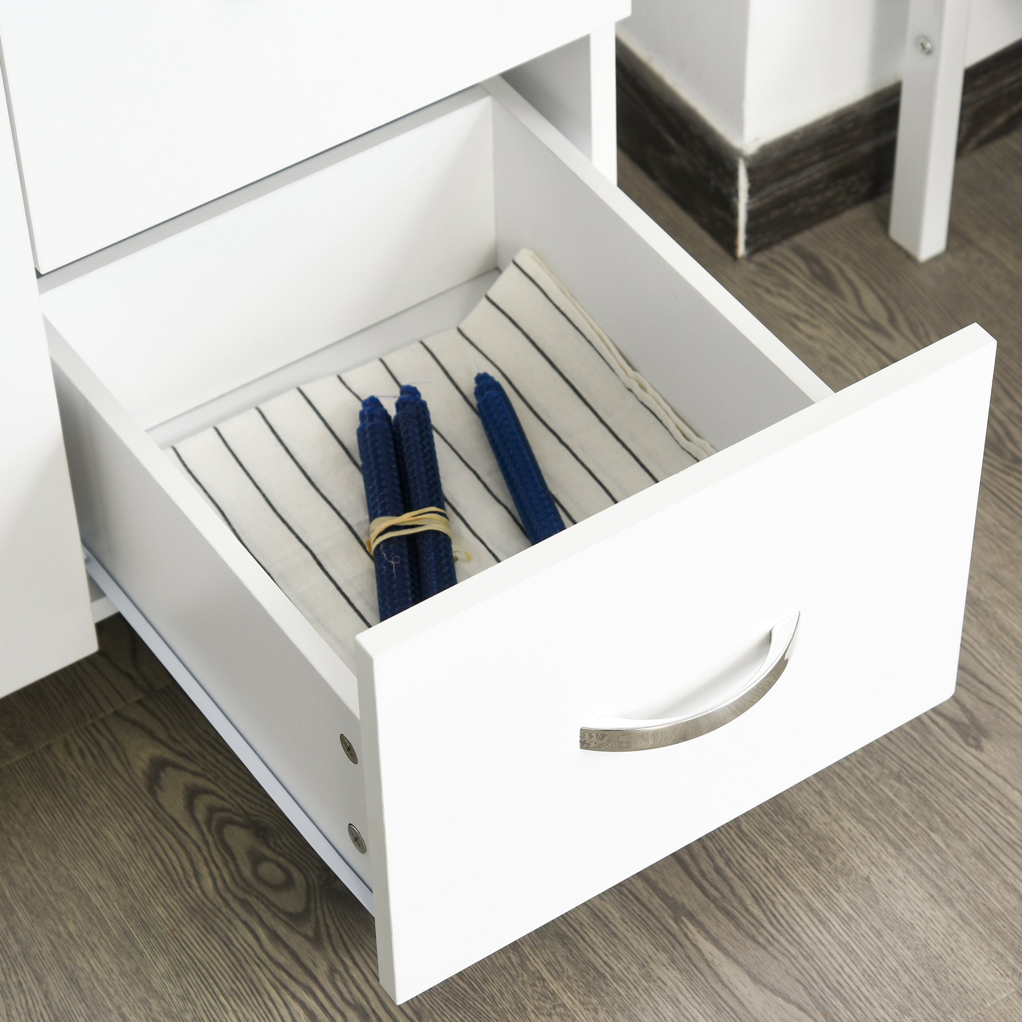 Homcom Modern Kitchen Credenza with drawers, cabinets and open shelves, 100x39.5x183.5cm, white - Borgè