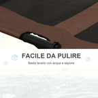 Dog Bed in Metal and Breathable Oxford Fabric, 92x76x18 cm Brown and Black - Borge' Group Limited