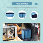 Foldable Plastic Dog Pool with Stable Edge for Pets, Ø80 x 20 cm, Blue - Borge' Group Limited