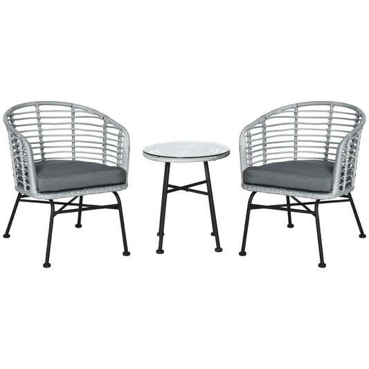 PISA | Rattan Garden Table and 2 Chairs Set - Borgè