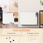 White Electric Heater | 1000/2000W | 75x31x66.5 cm - Borgè