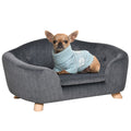 Dog Bed for Small Dogs (Max 10kg) with Washable Cushion, 70x47x30cm - Anthracite Grey - Borge' Group Limited