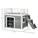 PAWHUT CASETTE FOR DOG WITH THE SCALETTA terrace and window 121x77x78cm Light Grey - Borgè
