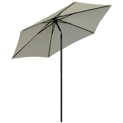 Outsunny Garden umbrella inclinable anti -UV polyester with aluminum pole, Ø2.6m, white cream - Borgè