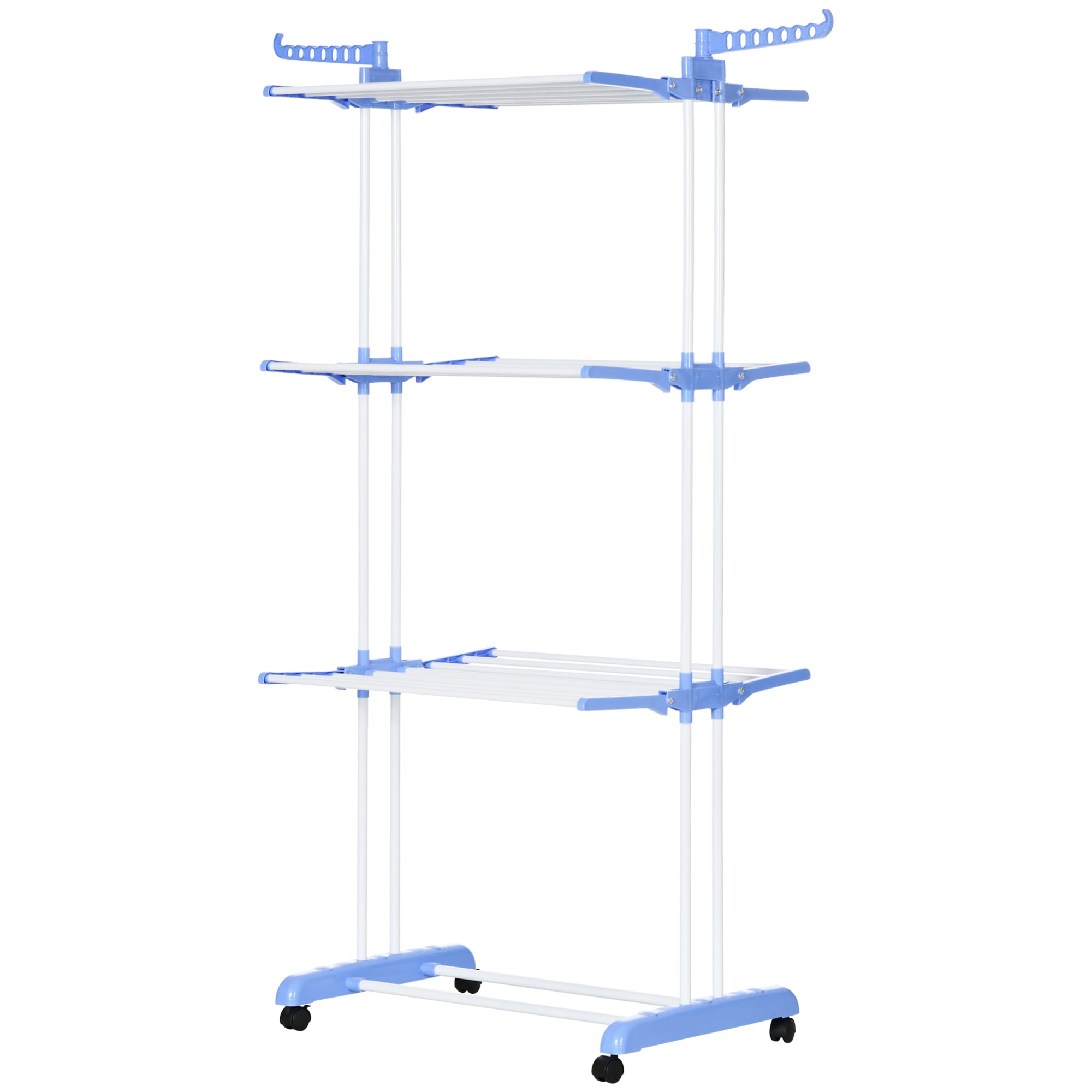 Clothes Drying Rack | 4 level folding Clothes Rack with Swivel Wings and 4 wheels | 73x64x177 cm - Borgè