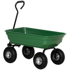 Garden Cart with Steel Frame and Pneumatic Tires, 108x52x100cm, Green - Borge' Group Limited