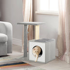 Multi-Level Cat and Kitten Scratching Post with Sisal Rope Bed and Column, Grey, 59 x 39 x 62cm - Borge' Group Limited
