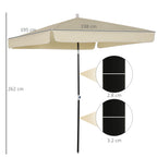 2x2m Outdoor Umbrella with Square Canopy, Adjustable and Portable Structure, Cream - Borge' Group Limited