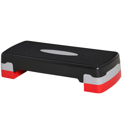 Homcom Step Fitness for Aerobics with adjustable height 10-15 cm, 68x29cm black and red - Borgè