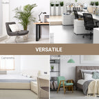 Modern Computer Desk with Adjustable Legs and MDF and Metal Frame, Dining Table 120x60x76 cm, White and Wood Colour - Borgè