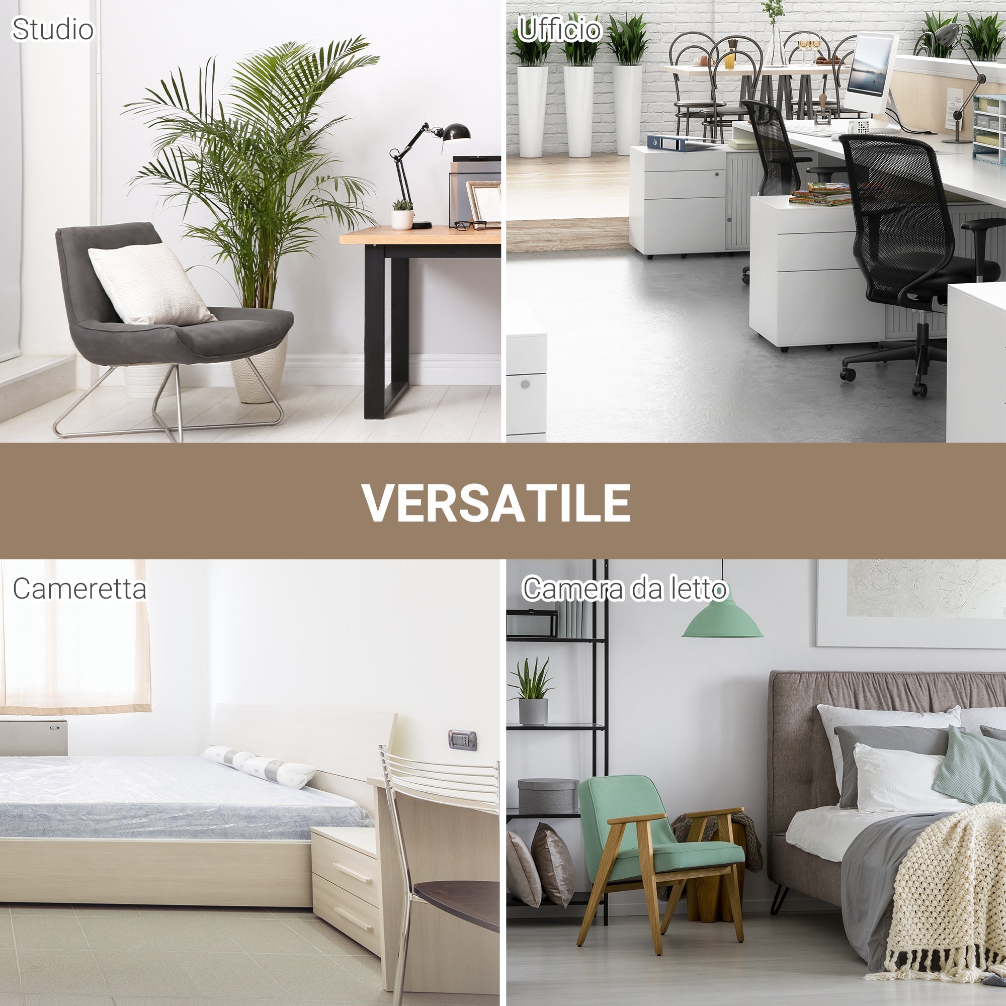 Modern Computer Desk with Adjustable Legs and MDF and Metal Frame, Dining Table 120x60x76 cm, White and Wood Colour - Borgè