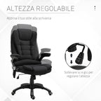 Vash massacre from office and house with adjustable height, 6 massage and heating points, 67l x 74p x 107-116acm, black - Borgè