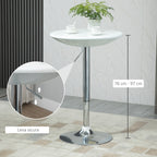 Round bar table with swivel floor, adjustable height with gas leverage and base - white - Borgè