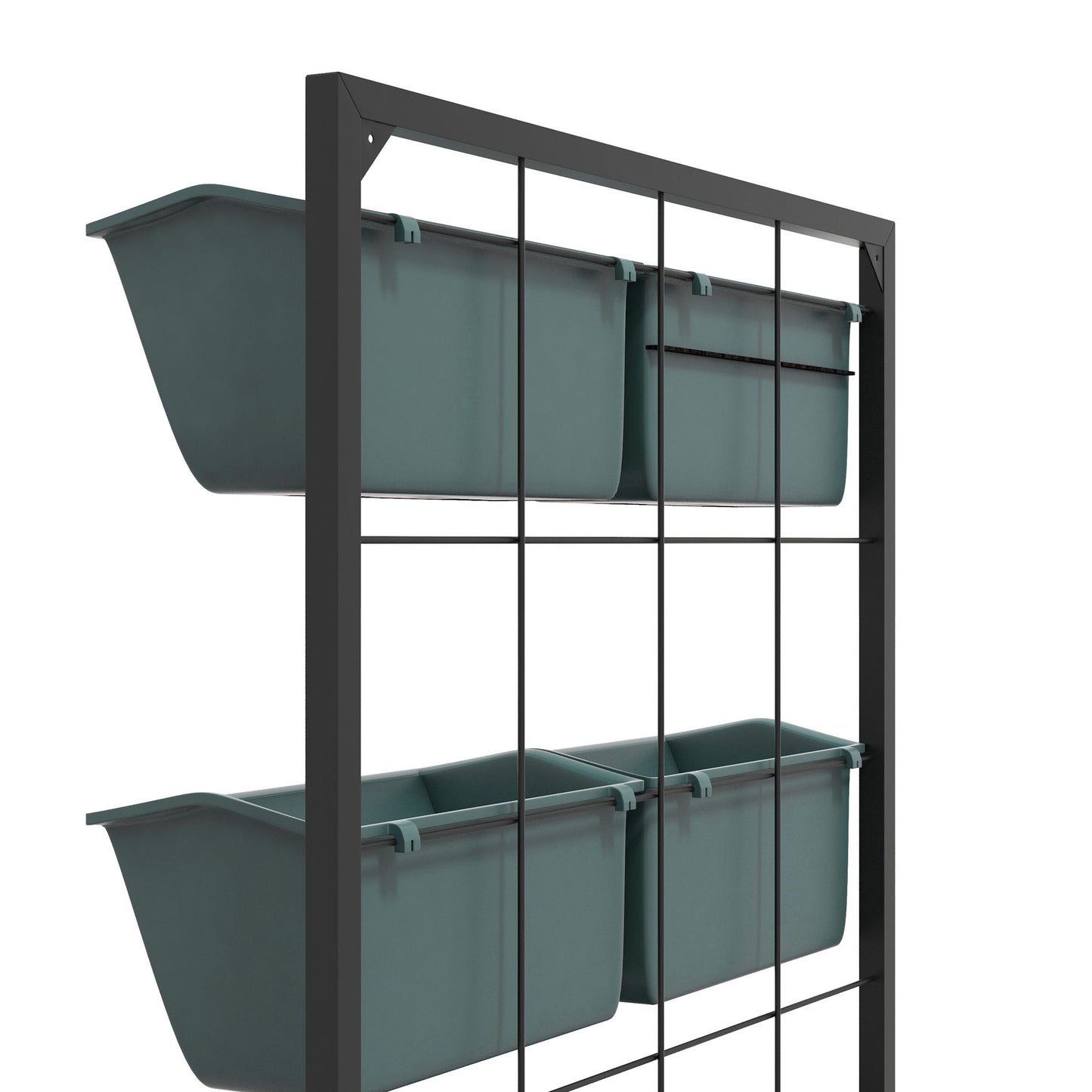 3 -level vertical garden outsunny with 6 steel and plastic vessels, 52x14x66cm, dark green - Borgè