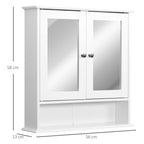 Kleankin Bathroom wall cabinet with white mirror 56 x 13 x 58cm - Borgè