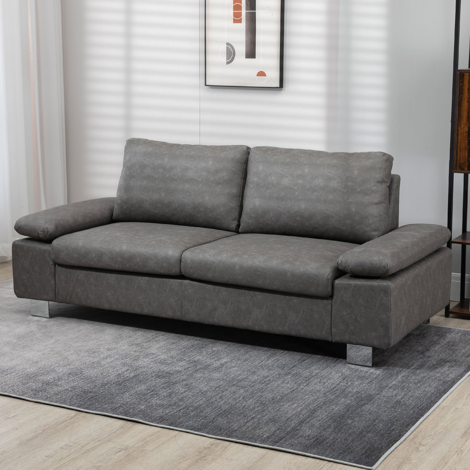 Grey 2 Seater Sofa ( 200x88x86 cm ) - Borgè