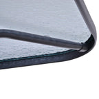 Garden Table with Umbrella Hole, Outdoor Furniture in Metal and Glass 140x80x70cm Grey - Borge' Group Limited