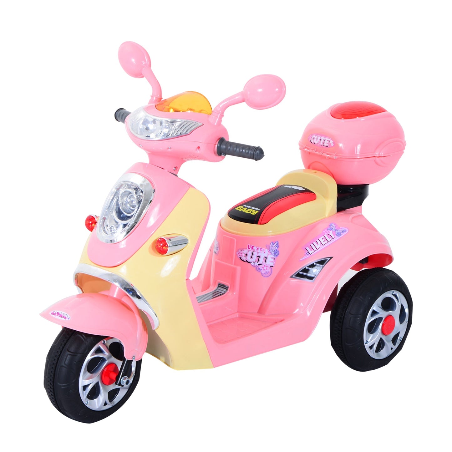 PINK MOTORINO | Children's Electric tricycle for 6v girls with lights and music, pink - Borgè