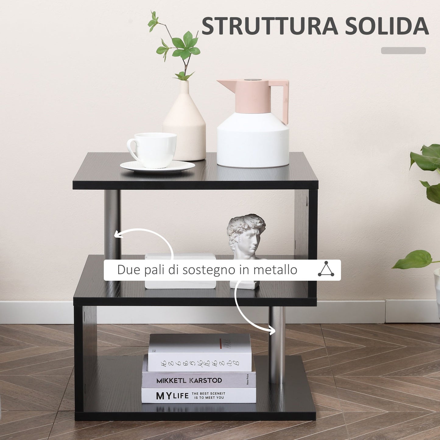 LILA | Black Modern Coffee Table | 50x50x50 cm - Borgè