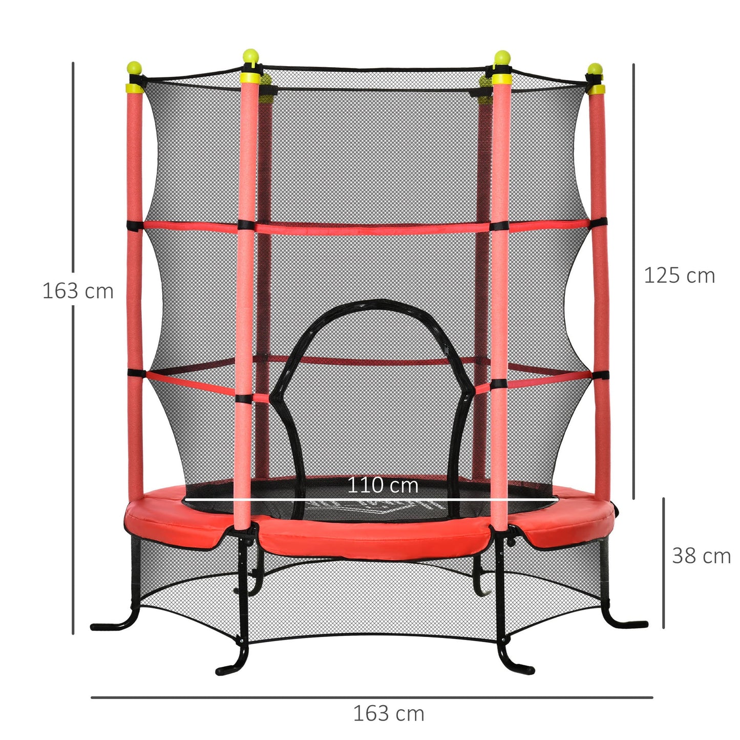 Trampoline 3-6 years with Safety Net | ?163x163cm - Borgè