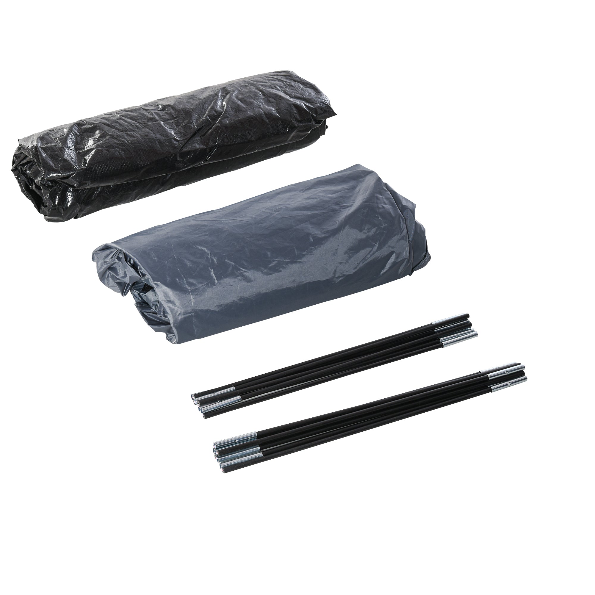 Outsunny camping tent 4 seats with pockets and hook, in polyester and fiberglass, 3x2.50x1.30 m, blue - Borgè
