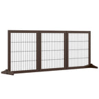 Folding and Adjustable Pet Gate in Pine Wood and Metal with Stable Base, for Dogs and Puppies, 185x36x71cm - Borge' Group Limited