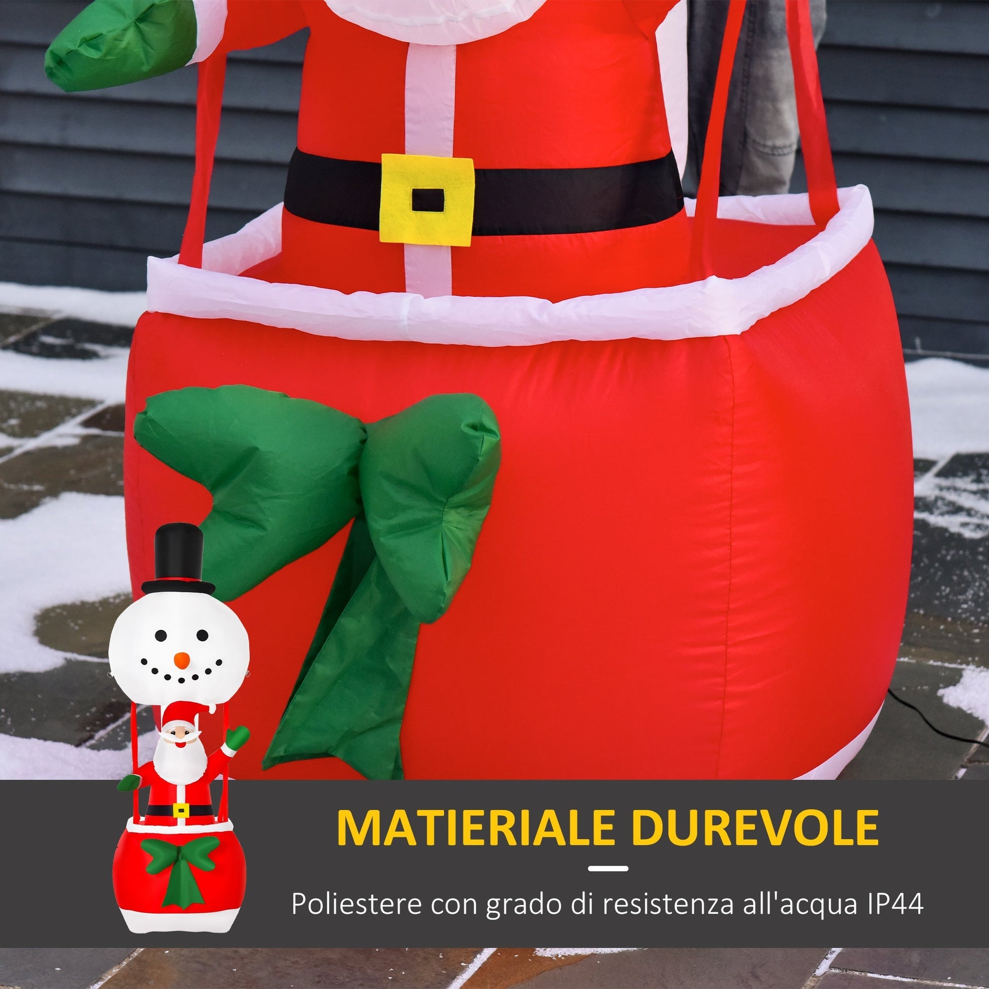 Inflatable Santa Claus on Hot Air Balloon with LED lights - Borgè