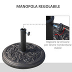9kg Resin Umbrella Base with Bronze Finish Φ45.5 x 31.5cm Black - Borge' Group Limited