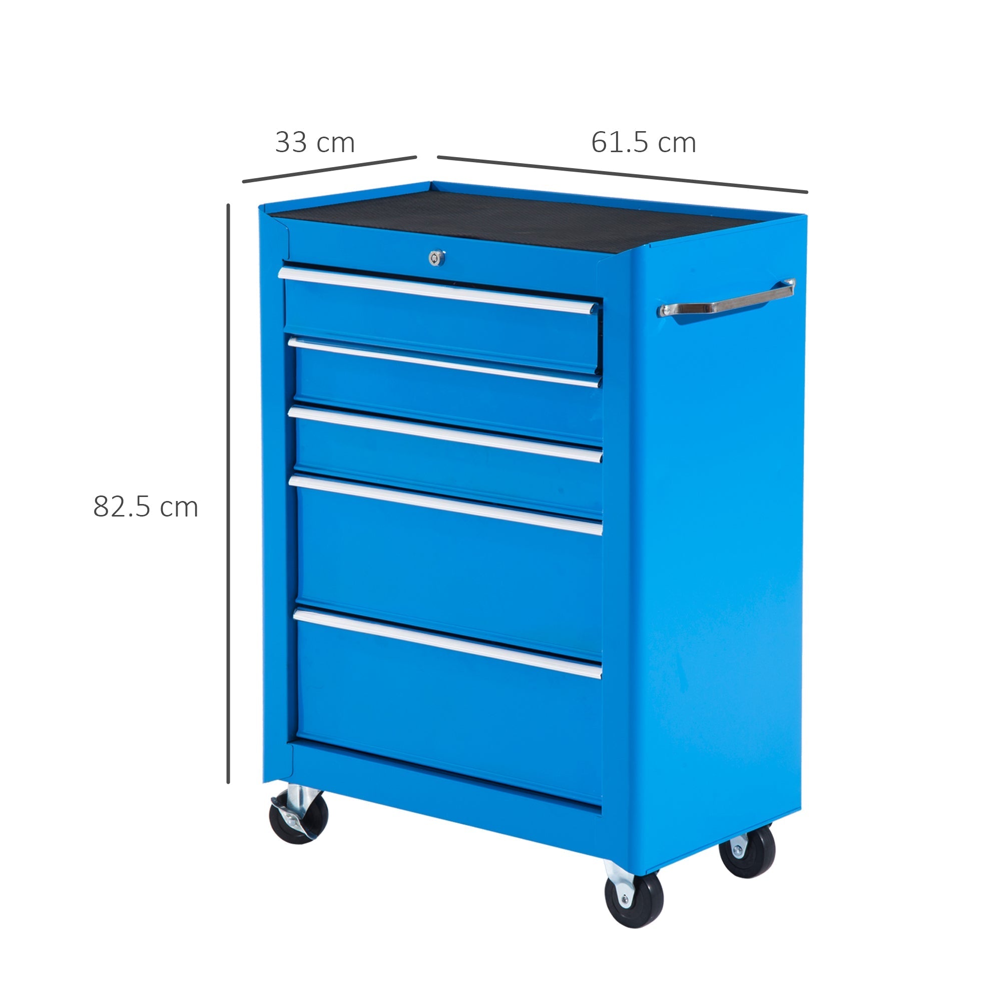 Homcom Trolley Gate Lenters from Officina with blue chest of drawers 61.5 x 33 x 85cm - Borgè