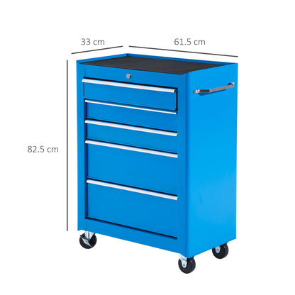 Homcom Trolley Gate Lenters from Officina with blue chest of drawers 61.5 x 33 x 85cm