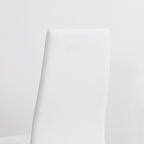 Homcom set of 4 dining chairs with high backrest in fake skin and steel, 41x50x97cm, white - Borgè