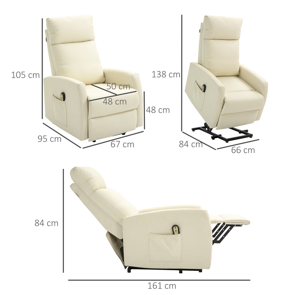 Armchair Lift with remote control and backrest at 145 °, cream -like similar - Borgè