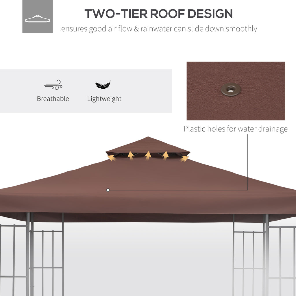 Outsunny spare roof for 3x3m gazebo at 2 levels and UV -resistant, coffee resistant - Borgè