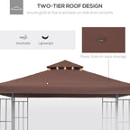 Outsunny spare roof for 3x3m gazebo at 2 levels and UV -resistant, coffee resistant - Borgè