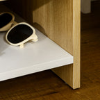 Homcom modern bedside table with 2 sockets and USB ports and a chipboard drawer, 40x40x60cm, wooden color - Borgè