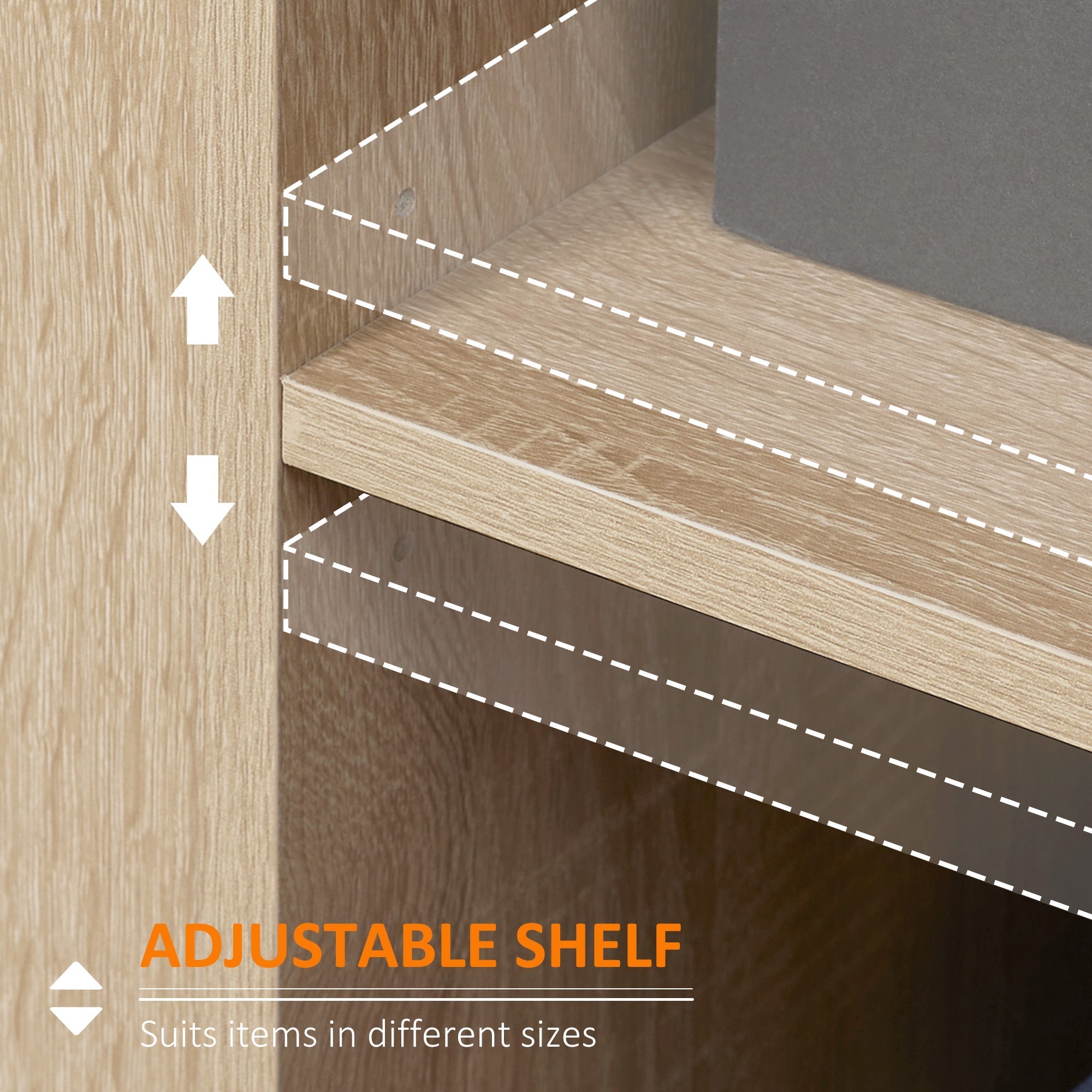 Multiuse Modern Credenza With Wooden locker and drawer 80x30x96.5cm - Borgè