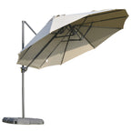 Double Garden Umbrella in Metal and Polyester Anti-UV Waterproof, 440x270x250cm, Brown - Borge' Group Limited