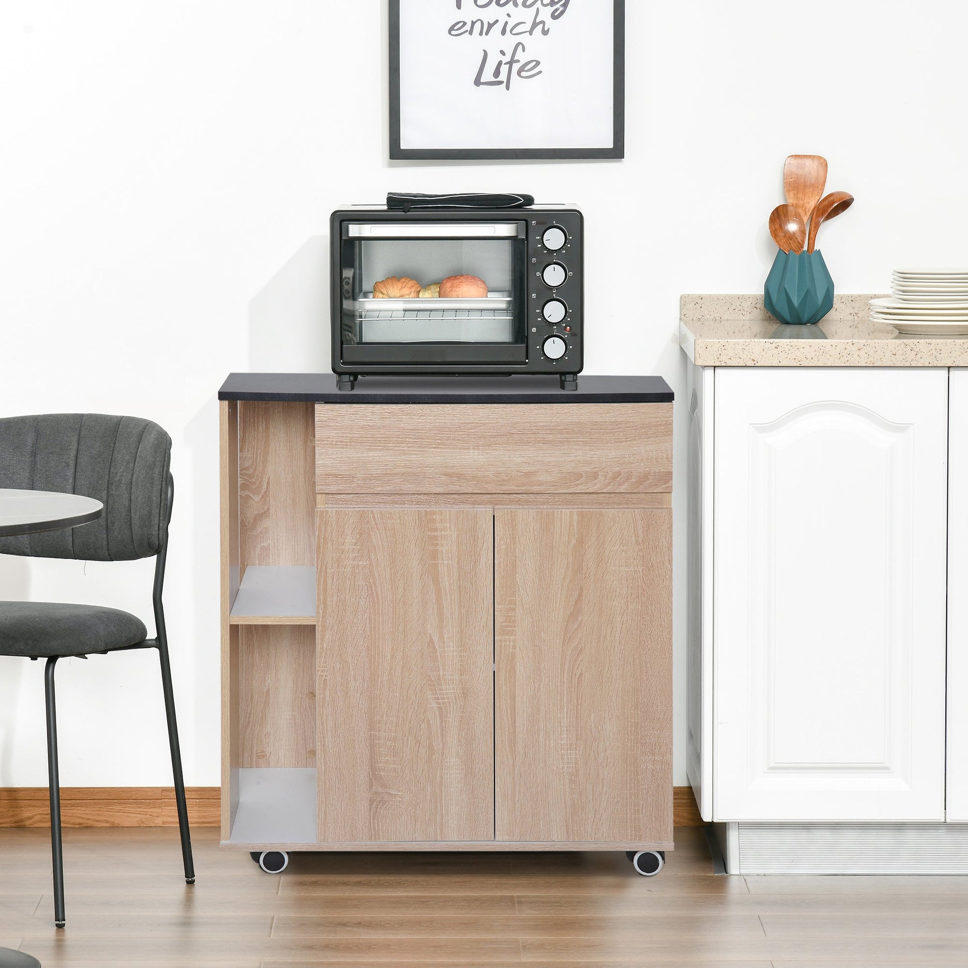 Kitchen Cabinet With Wooden Cabinet Drawers - Borgè