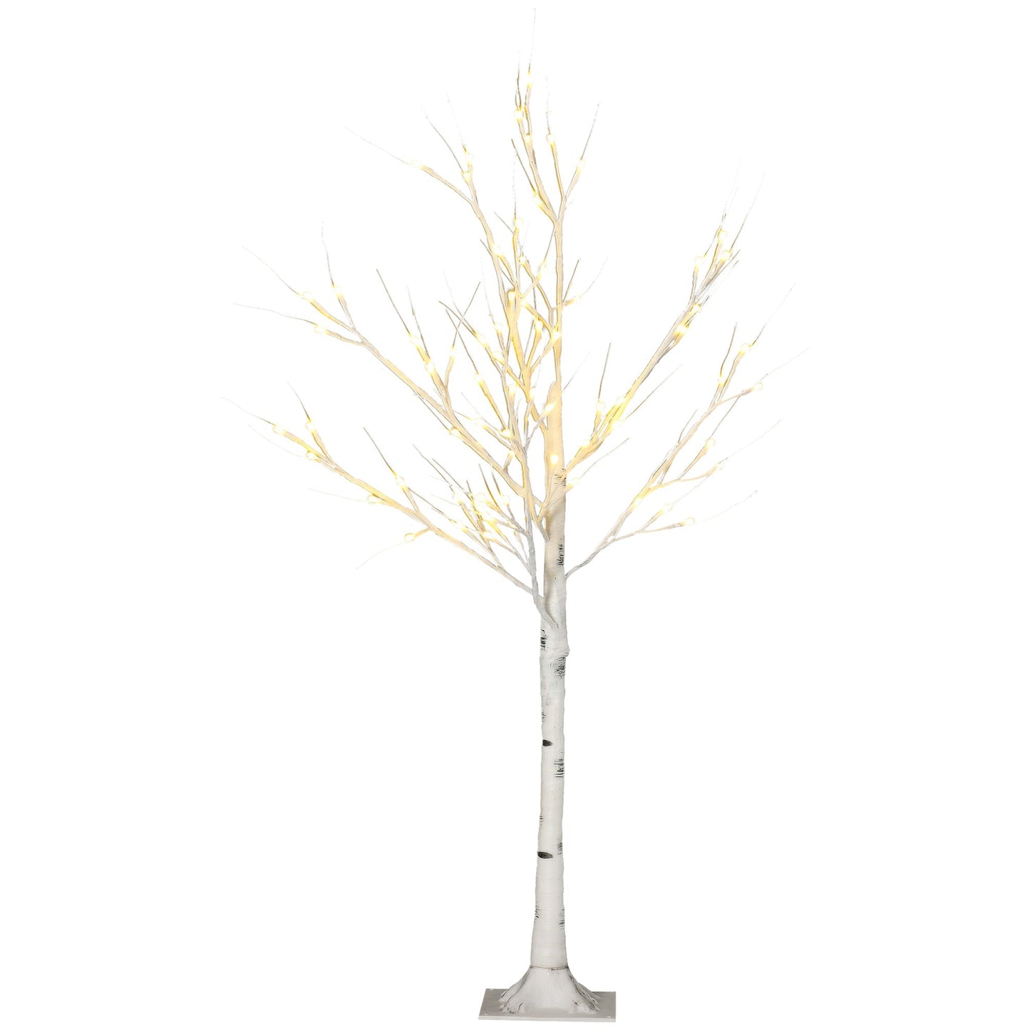 Small White Christmas Tree with 72 LED lights | 17x17x120 cm - Borgè