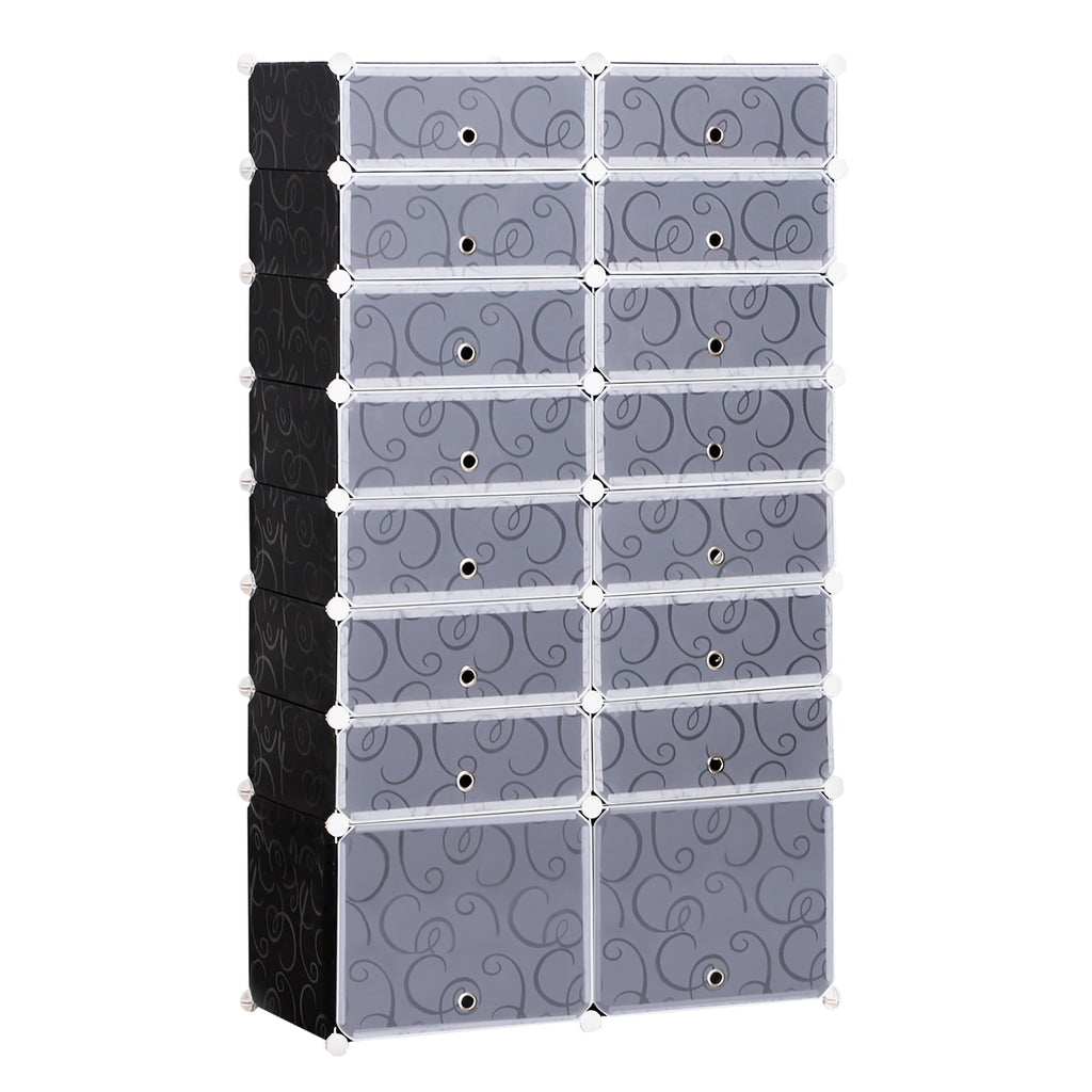 Modular Scarpera 16 cubes in PP black and white 95x37x160cm - Borgè