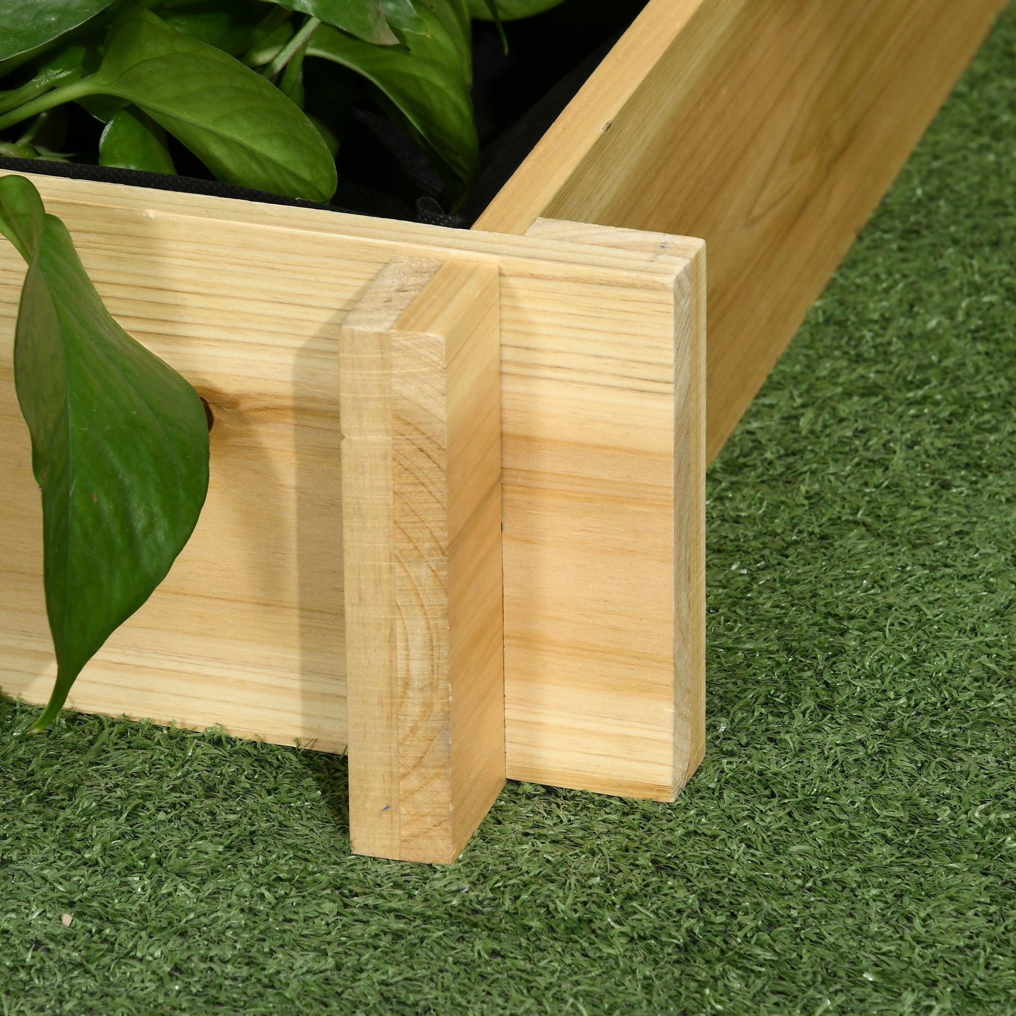 Outsunny garden raised at 3 levels in fir wood for vegetables, flowers and garden plants 93x93x35 cm - Borgè
