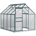 Garden Greenhouse in Polycarbonate, Metal and Aluminum, Anti-UV and Windproof, 190x253x199cm, Green - Borge' Group Limited