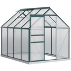 Garden Greenhouse in Polycarbonate, Metal and Aluminum, Anti-UV and Windproof, 190x253x199cm, Green - Borge' Group Limited