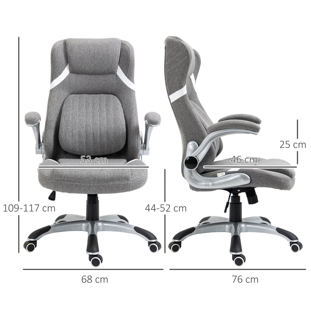 Vicetto office chair reclining in breathable fabric and steel with adjustable height, 68x76x109-117 cm - Borgè