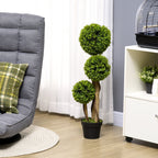 Plan of 3 -ball artificial bosso with vase included and reinforced background, height 90 cm - Borgè
